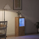 vidaXL LED tálaló LED -es lámpákkal Barna 41 x 37 x 100 cm Faanyag