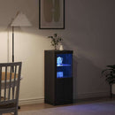 vidaXL LED tálaló LED -es lámpákkal Fekete 41 x 37 x 100 cm Faanyag