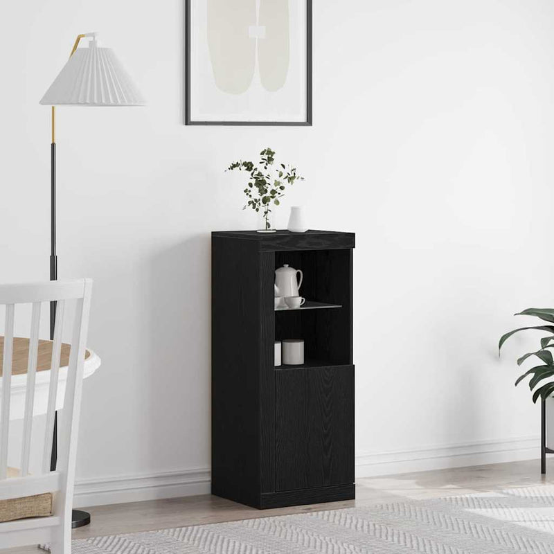 vidaXL Széf LED -es lámpákkal Fekete 41 x 37 x 100 cm Faanyag
