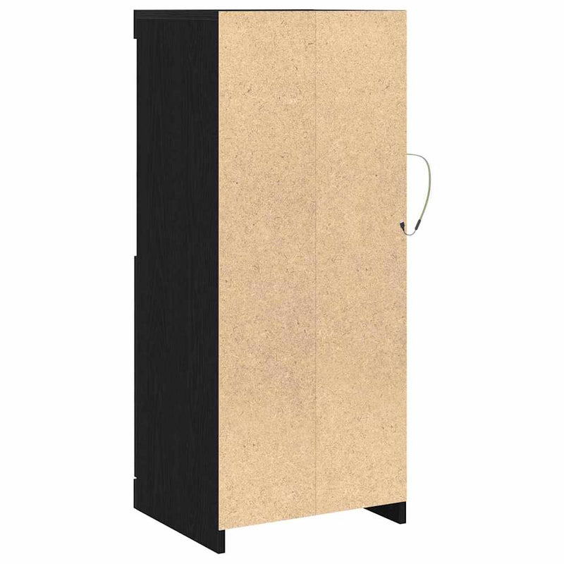 vidaXL Széf LED -es lámpákkal Fekete 41 x 37 x 100 cm Faanyag