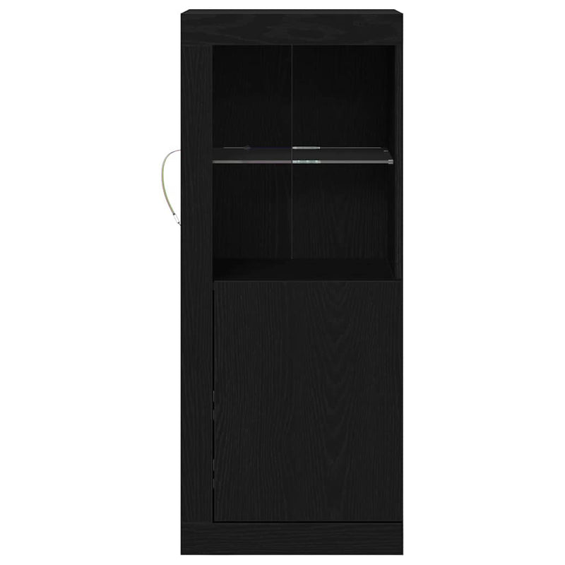 vidaXL Széf LED -es lámpákkal Fekete 41 x 37 x 100 cm Faanyag