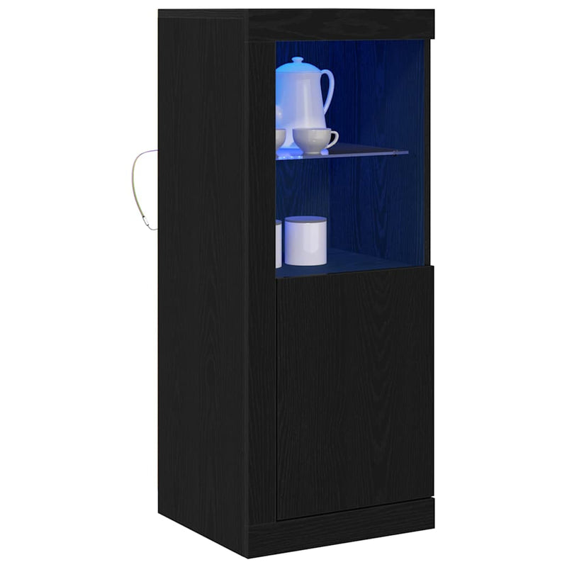vidaXL Széf LED -es lámpákkal Fekete 41 x 37 x 100 cm Faanyag