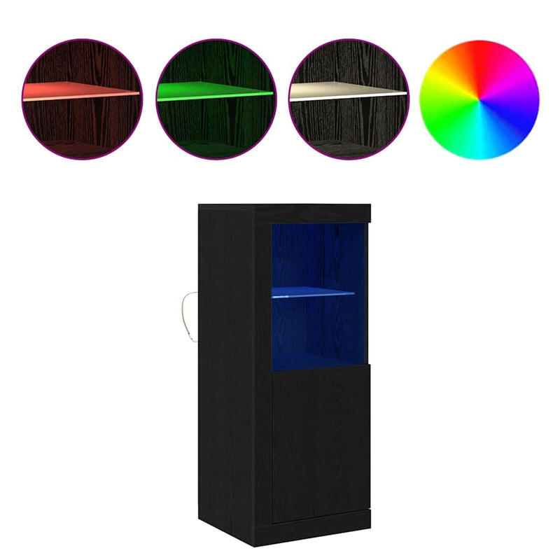vidaXL Széf LED -es lámpákkal Fekete 41 x 37 x 100 cm Faanyag