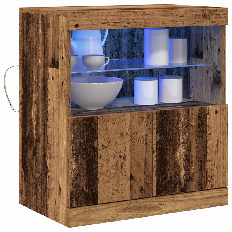 vidaXL Széf LED -es lámpákkal Barna 60 x 37 x 67 cm Faanyag