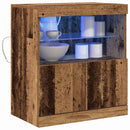 vidaXL LED tálaló LED -es lámpákkal Barna 60,5 x 37 x 67 cm Faanyag