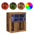 vidaXL LED tálaló LED -es lámpákkal Barna 60,5 x 37 x 67 cm Faanyag