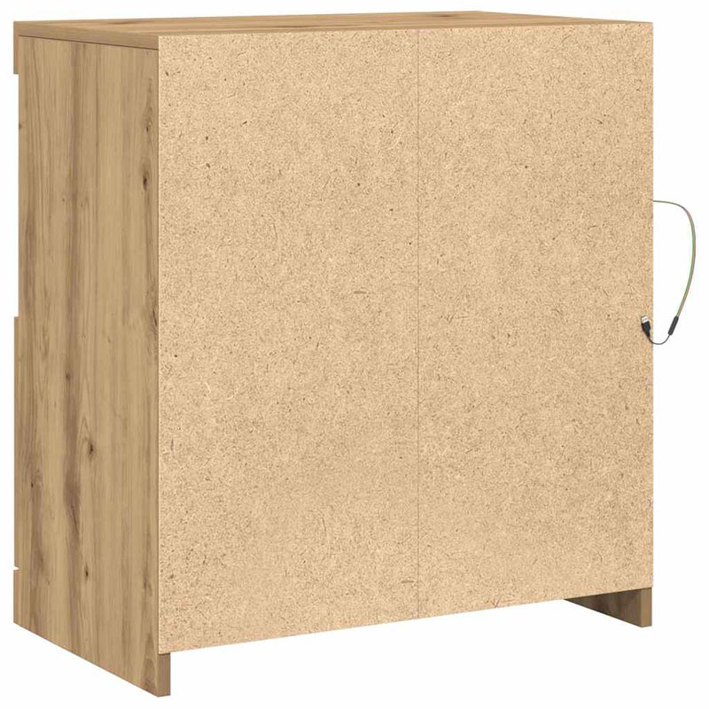 vidaXL Széf LED -es lámpákkal Barna 60 x 37 x 67 cm Faanyag