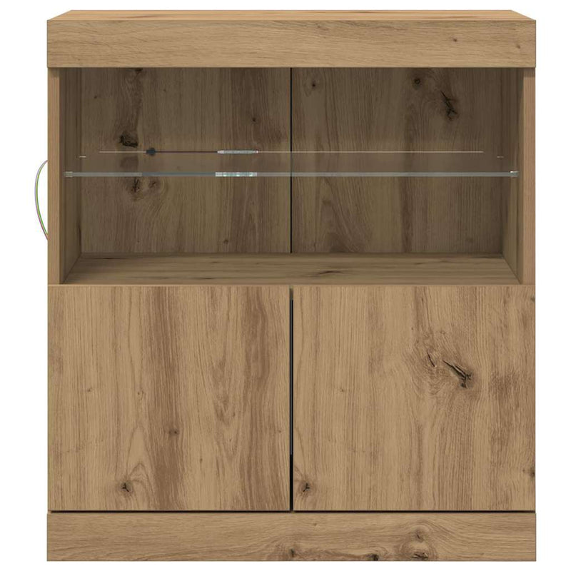 vidaXL Széf LED -es lámpákkal Barna 60 x 37 x 67 cm Faanyag