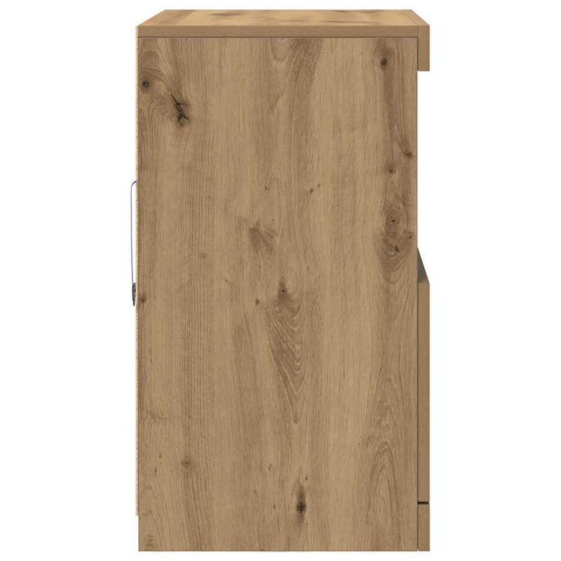 vidaXL Széf LED -es lámpákkal Barna 60 x 37 x 67 cm Faanyag