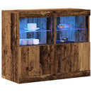 vidaXL LED tálaló LED -es lámpákkal Barna 81 x 37 x 66,5 cm Faanyag