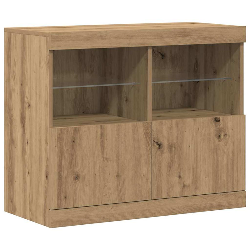 vidaXL Széf LED -es lámpákkal Barna 81 x 37 x 67 cm Faanyag
