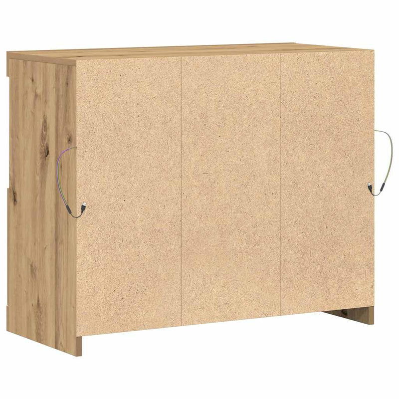 vidaXL Széf LED -es lámpákkal Barna 81 x 37 x 67 cm Faanyag