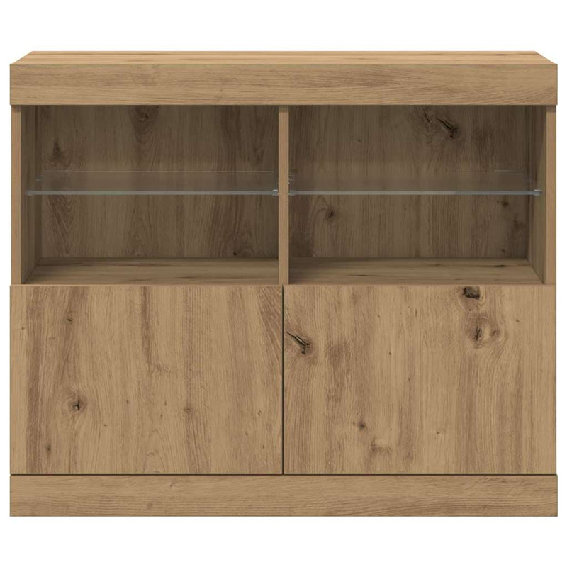 vidaXL Széf LED -es lámpákkal Barna 81 x 37 x 67 cm Faanyag