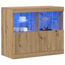 vidaXL LED tálaló LED -es lámpákkal Barna 81 x 37 x 66,5 cm Faanyag