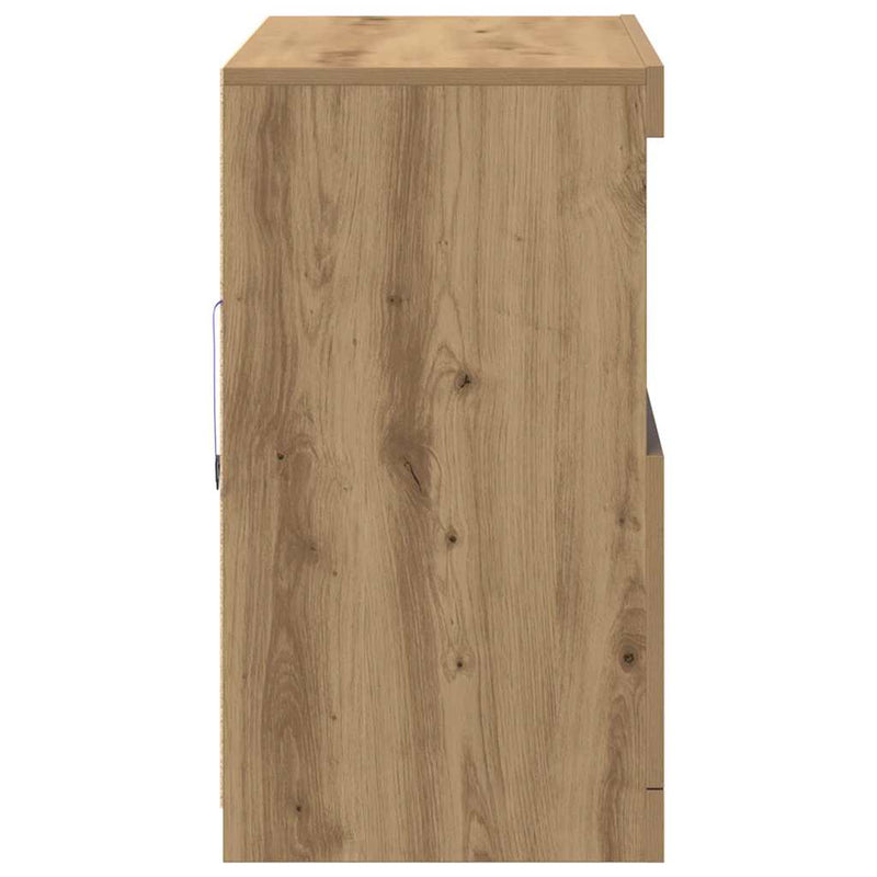 vidaXL Széf LED -es lámpákkal Barna 81 x 37 x 67 cm Faanyag