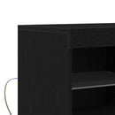 vidaXL LED tálaló LED -es lámpákkal Fekete 81 x 37 x 66,5 cm Faanyag