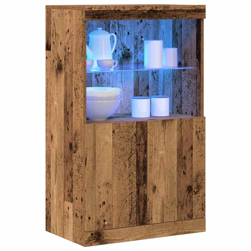 vidaXL Széf LED -es lámpákkal Barna 60 x 37 x 100 cm Faanyag