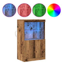 vidaXL LED tálaló LED -es lámpákkal Barna 60 x 37 x 100 cm Faanyag