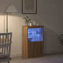 vidaXL LED tálaló LED -es lámpákkal Barna 60 x 37 x 100 cm Faanyag