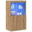 vidaXL LED tálaló LED -es lámpákkal Barna 60 x 37 x 100 cm Faanyag