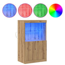 vidaXL LED tálaló LED -es lámpákkal Barna 60 x 37 x 100 cm Faanyag