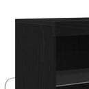 vidaXL LED tálaló LED -es lámpákkal Fekete 60 x 37 x 100 cm Faanyag