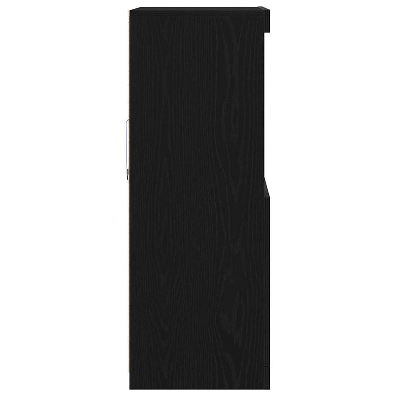 vidaXL Széf LED -es lámpákkal Fekete 60 x 37 x 100 cm Faanyag