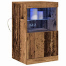 vidaXL LED tálaló LED -es lámpákkal Öreg fa 41 x 37 x 67 cm Faanyag
