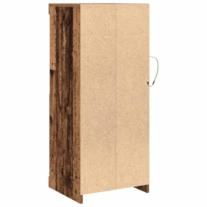 vidaXL Széf LED -es lámpákkal Régi fa 41 x 37 x 100 cm Faanyag