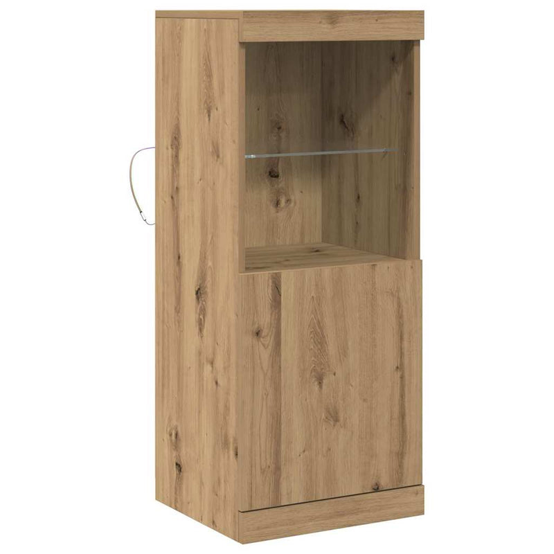 vidaXL Széf LED -es lámpákkal kézműves tölgy 41 x 37 x 100 cm Faanyag