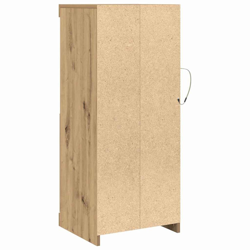 vidaXL Széf LED -es lámpákkal kézműves tölgy 41 x 37 x 100 cm Faanyag