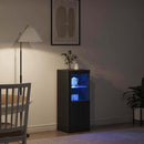 vidaXL LED tálaló Fekete tölgy 41 x 37 x 100 cm Faanyag