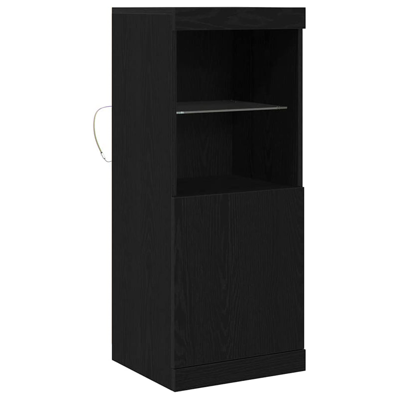 vidaXL Széf LED -es lámpákkal Musta tammi 41 x 37 x 100 cm Faanyag