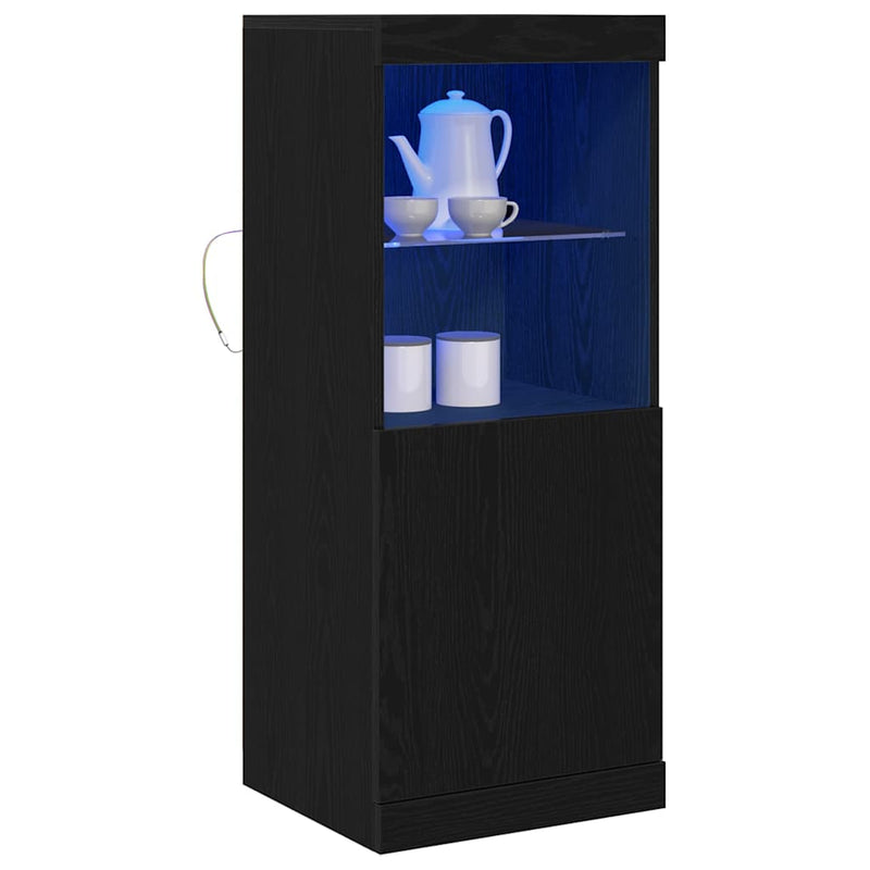vidaXL Széf LED -es lámpákkal Musta tammi 41 x 37 x 100 cm Faanyag