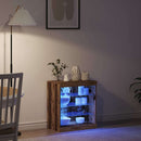 vidaXL LED tálaló LED szalagokkal Öreg fa 60,5 x 37 x 67 cm Faanyag