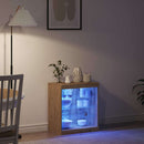 vidaXL LED tálaló Artisan tölgy 60,5 x 37 x 67 cm Faanyag
