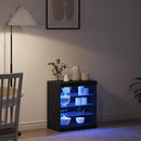 vidaXL LED tálaló Fekete tölgy 60,5 x 37 x 67 cm Faanyag