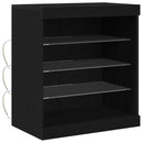 vidaXL LED tálaló Fekete tölgy 60,5 x 37 x 67 cm Faanyag