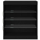 vidaXL LED tálaló Fekete tölgy 60,5 x 37 x 67 cm Faanyag