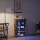 vidaXL LED tálaló LED -es lámpákkal Öreg fa 60,5 x 37 x 100 cm Faanyag
