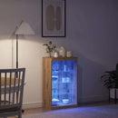 vidaXL LED tálaló Artisan tölgy 60,5 x 37 x 100 cm Faanyag