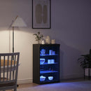 vidaXL LED tálaló Fekete tölgy 60,5 x 37 x 100 cm Faanyag
