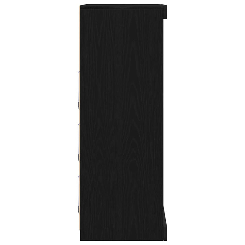 vidaXL Széf LED -es lámpákkal Fekete tölgy 60.5 x 37 x 100 cm Faanyag