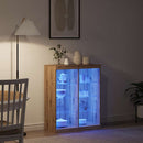 vidaXL LED tálaló Kézműves Tölgy 81 x 37 x 100 cm Szerelt Fa