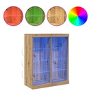 vidaXL LED tálaló Kézműves Tölgy 81 x 37 x 100 cm Szerelt Fa