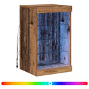 vidaXL LED tálaló LED -es lámpákkal Öreg fa 41 x 37 x 67 cm Faanyag
