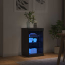 vidaXL LED tálaló Fekete tölgy 41 x 37 x 67 cm Faanyag
