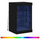 vidaXL LED tálaló Fekete tölgy 41 x 37 x 67 cm Faanyag