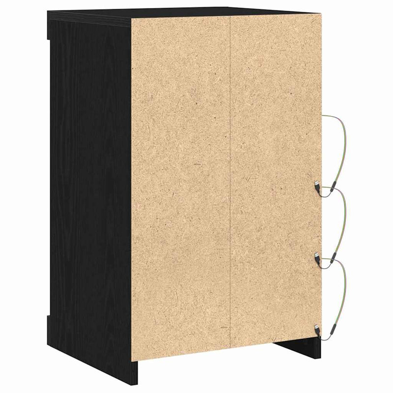 vidaXL Széf LED -es lámpákkal Fekete tölgy 41 x 37 x 67 cm Faanyag