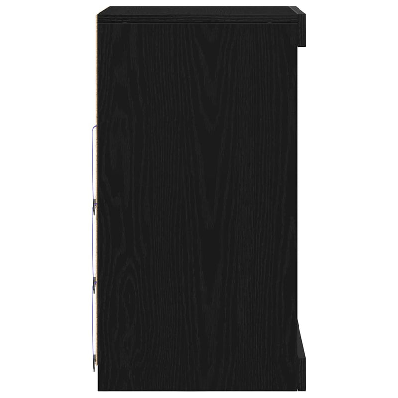 vidaXL Széf LED -es lámpákkal Fekete tölgy 41 x 37 x 67 cm Faanyag
